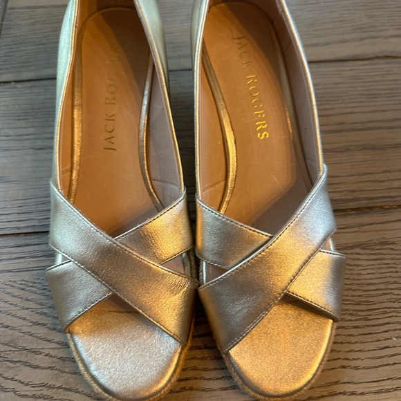 Jack Rodgers Gold Sandals Size 8M - Picture 3 of 11